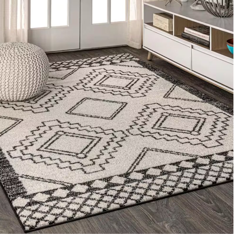 amir moroccan beni souk cream/black 5 ft. x 8 ft. area rug