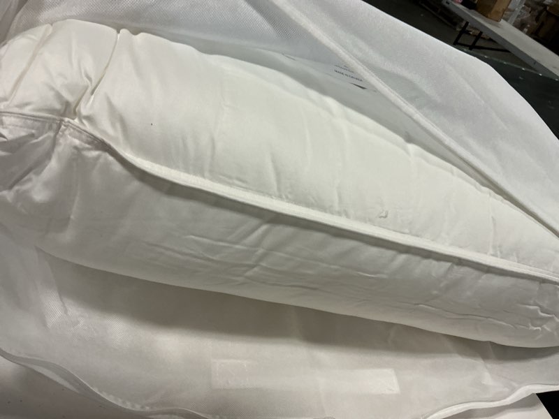 Condition photo showing As Is for premium down alternative pillow, king, medium