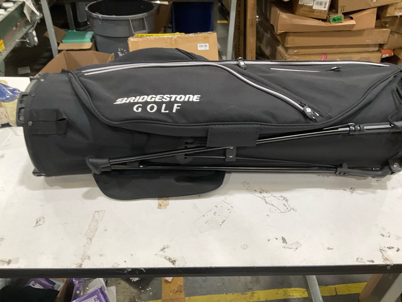 Condition photo showing Good Condition for This item is a Bridgestone Golf Sunday Bag, a minimalist carry bag designed for walking the course.  