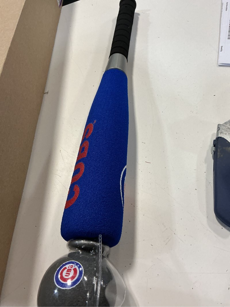 Condition photo showing As Is for franklin sports mlb jumbo foam baseball bat + ball sets - kids oversize foam baseball bats + soft baseballs - indoor + outdoor youth baseball toy - mlb team baseball bat + ball sets chicago cubs