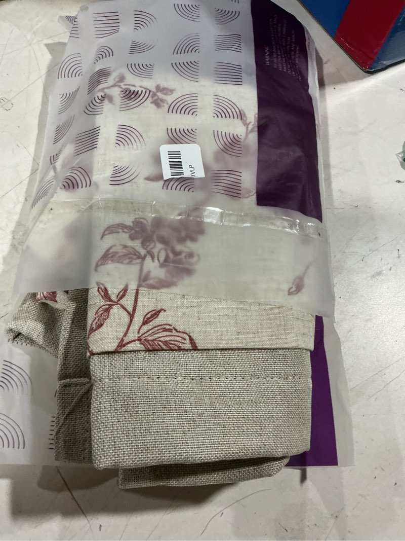 Condition photo showing Good Condition for jinchan linen valance curtains for windows 16 inch christmas decorations floral double layer kitchen valance room darkening cottagecore farmhouse flower window treatment 1 panel maroon red on linen 50"w x 16"l (pack of 1) alisa maroon red on linen