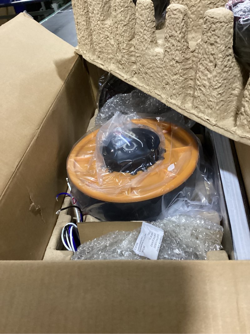 Condition photo showing As Is for Harbor Breeze Bradbury 48-in Matte Black LED Indoor Downrod or Flush Mount Ceiling Fan with Light Remote (6-Blade)