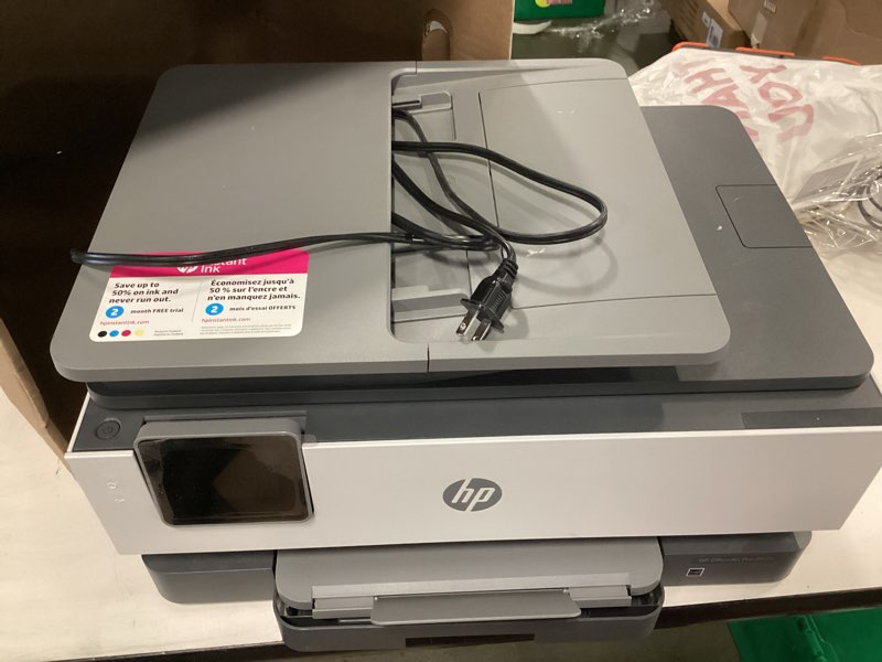 Condition photo showing As Is for HP OfficeJet Pro 8025 All-in-One Wireless Color Printer, Smart Home Office Productivity, HP Instant Ink, Works with Alexa (1KR57A)
