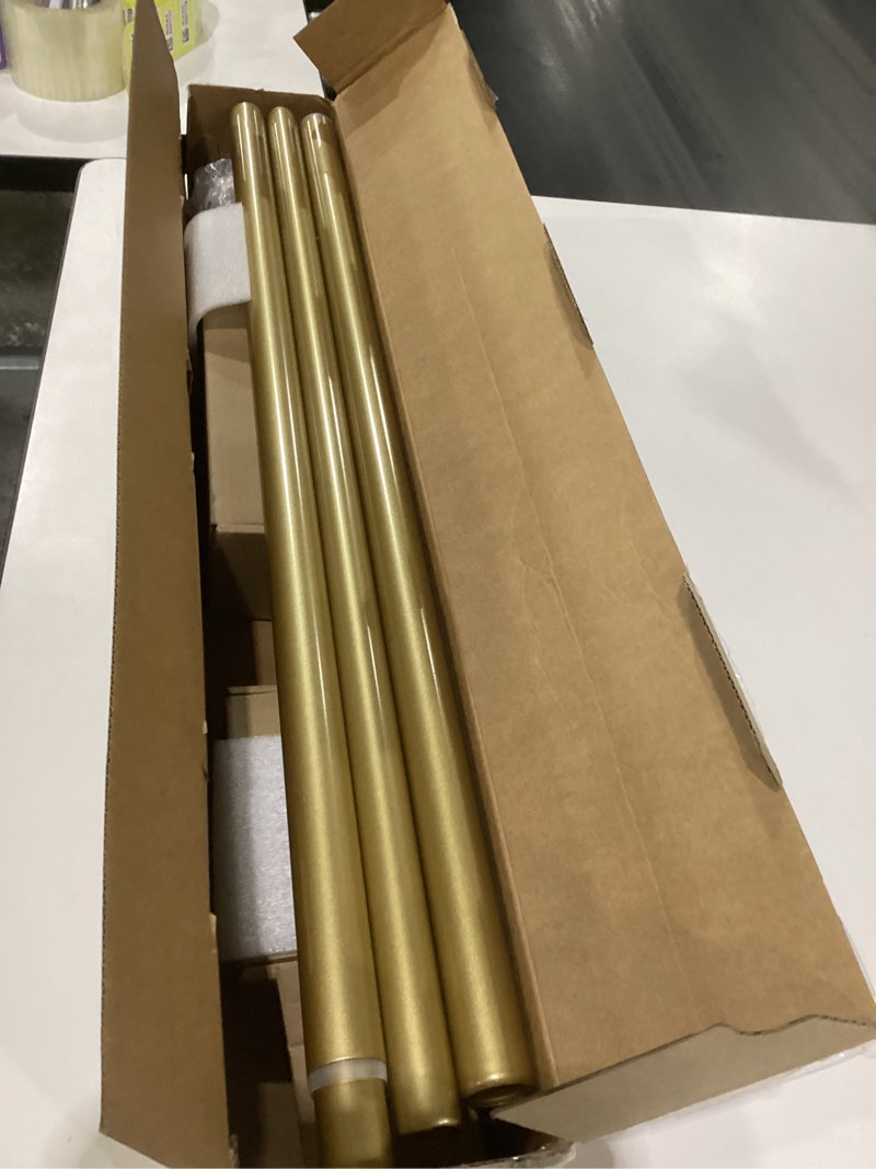 Condition photo showing Good Condition for 2 pack curtain rods, 1 inch telescoping drapery rod 28 to 48 inch (2.3 to 4 ft), usfook curtain rods for windows 16 to 44 inches, luxury gold translucent finials 28-48"(2 pack) luxury gold