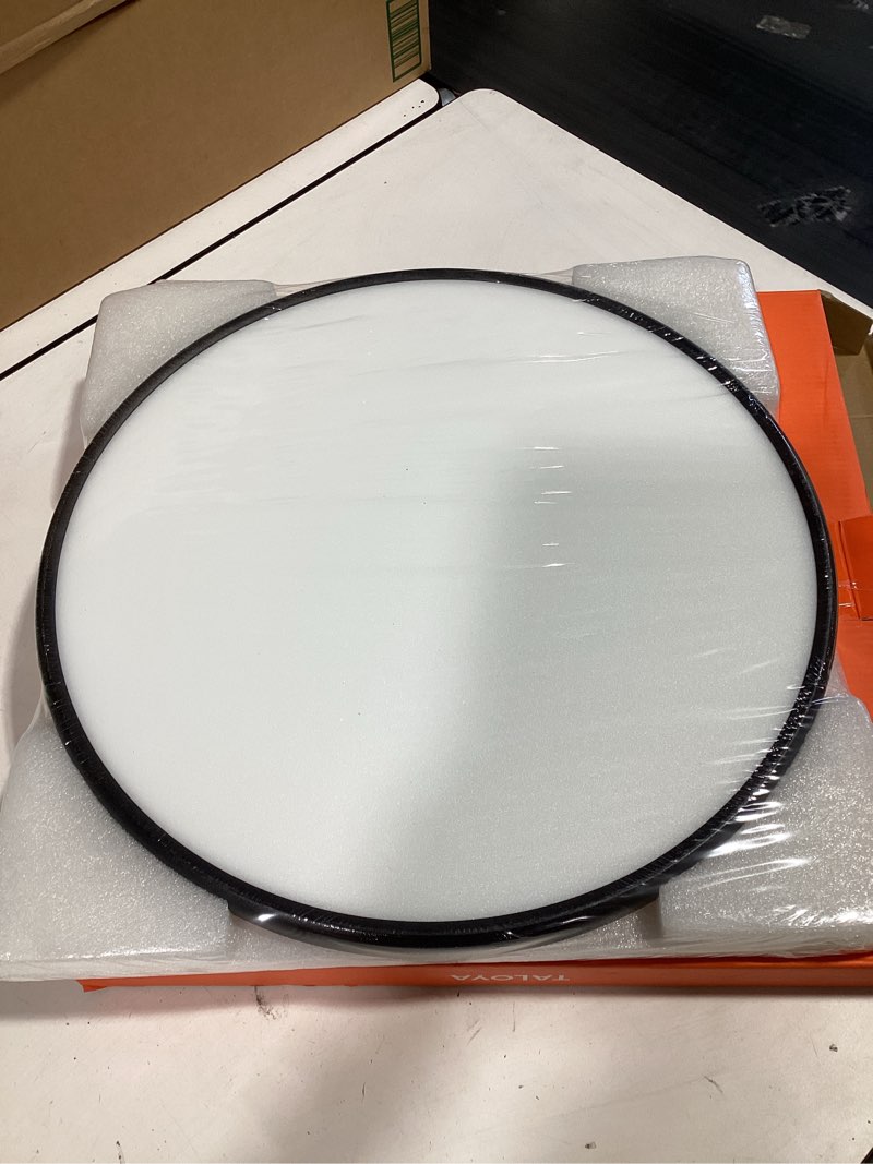 Condition photo showing New/Like New for taloya 18 inch black flush mount led ceiling light fixture for living room dining room ultra-thin round surface mounted fixture brightness dimmable equivs to 260w traditional led bulb black(5cct) 18inch-1 pack