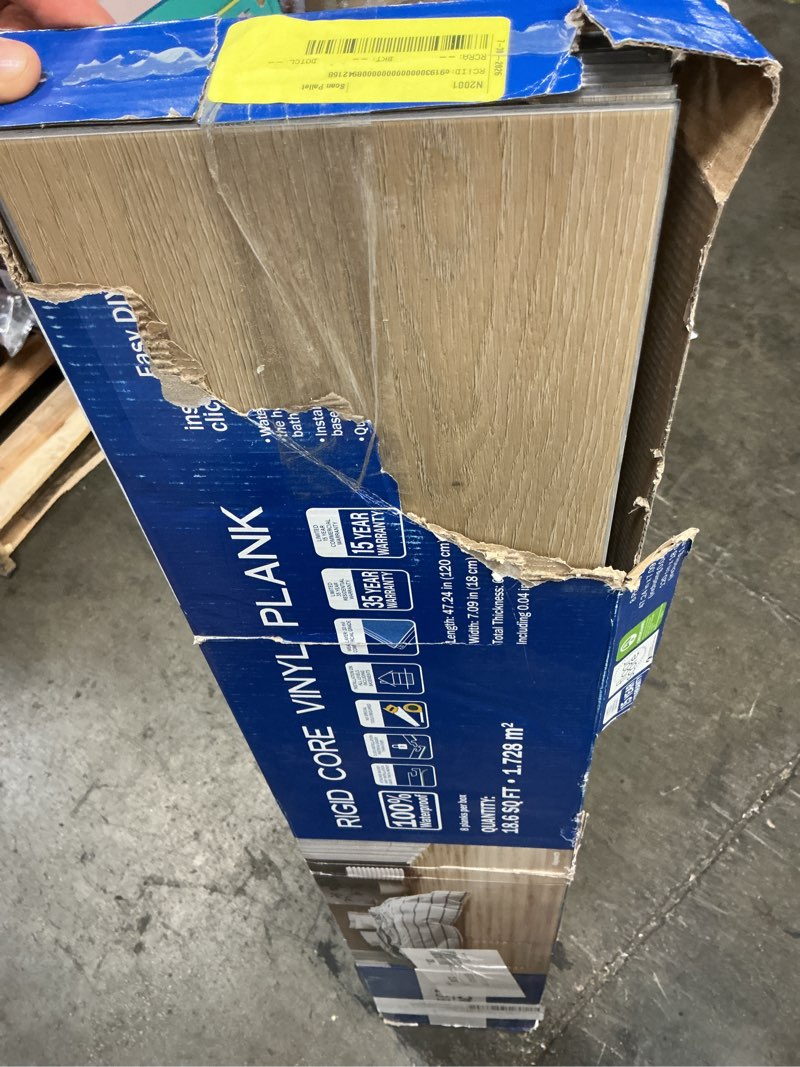 Condition photo showing Good Condition for select surfaces hayworth rigid core vinyl plank flooring 8 planks per box 18.6 sq ft