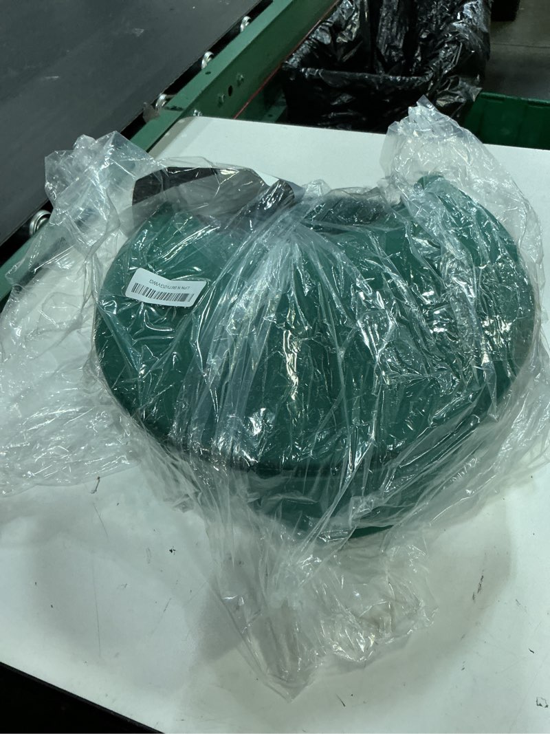 Condition photo showing Good Condition for velvet green small vanity chair & stool - 13" dx13 w folding back storage ottoman, anti-slip golden v-leg for bedroom makeup room green velvet