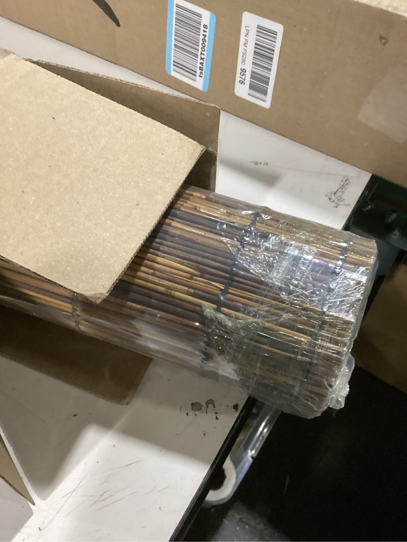 Condition photo showing item condition for Reed Roller Blinds Shades, Vertical Lifting and Breathable Waterproof Design, Sun Shade and Ventilation, Easy Installation,35" Wx64 H Brown 35"W x 64"H