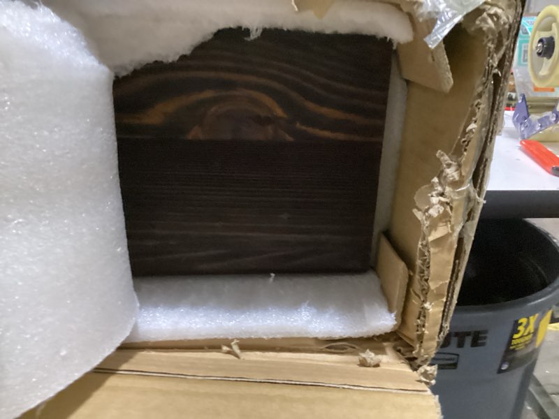 Condition photo showing New/Like New for g good gain fireplace mantel 60inch - handmade rustic wood mantel for over fireplace | wall mounted floating mantle shelves for living room decor(chocolate, 60lx5hx8d) 60x8x5inch chocolate