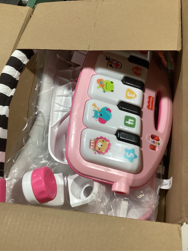 Condition photo showing New/Like New for Fisher-Price Baby Musical Toy Set Glow and Grow Kick & Play Piano Gym Pink Playmat with 2 Rattle Maracas for Newborns Ages 0+ Months