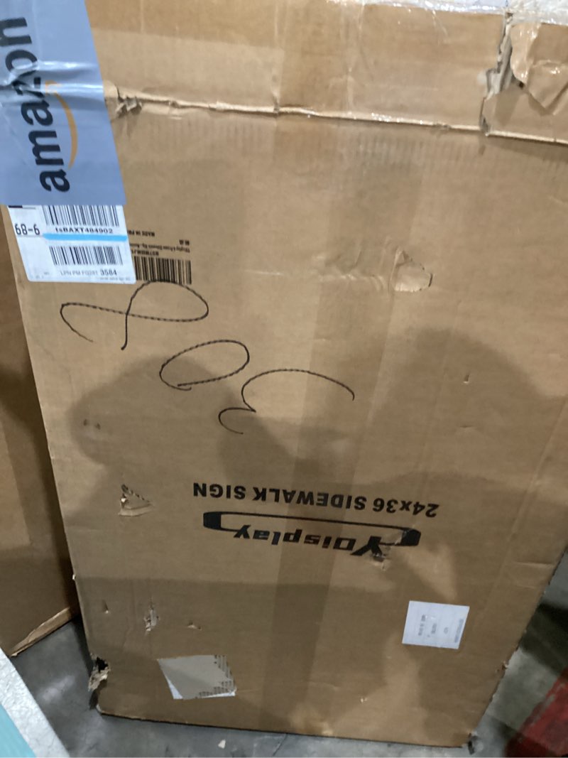 Condition photo showing New/Like New for YDisplay A Frame Sidewalk Sign 24x36 inches Sandwich Board Signs Outdoor Heavy Duty Double-Sided,including 2 Anti-Glare Covers & Corrugated Boards for Business Indoor Outdoor,Black 1PACK