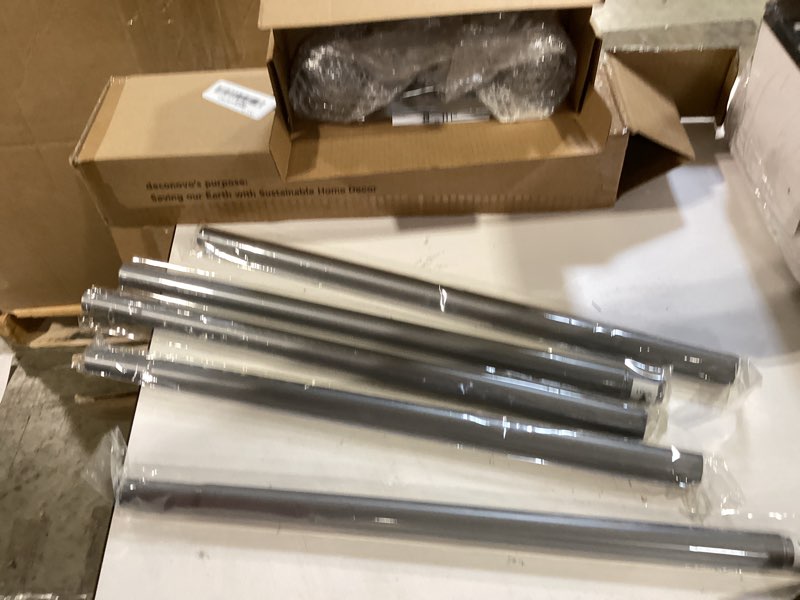 Condition photo showing Good Condition for deconovo decorative silver grey curtain rods for windows 48 to 84 inches, classic adjustable 3/4 inch diameter single curtain rod set for bedroom living room, curtain rod with silver grey finials 48-84 inch silver grey