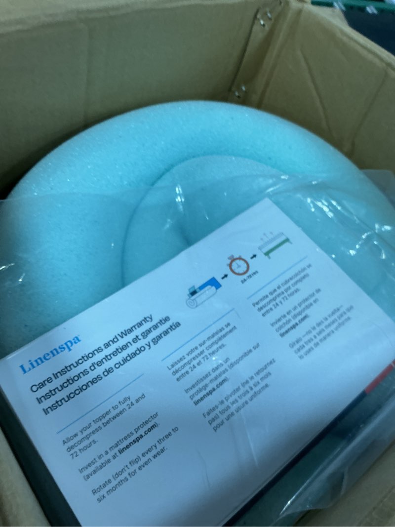 Condition photo showing Good Condition for linenspa memory foam mattress topper, queen size - 2 inch gel infused memory foam - plush feel - cooling and pressure relieving - certipur certified queen 2 inch classic gel