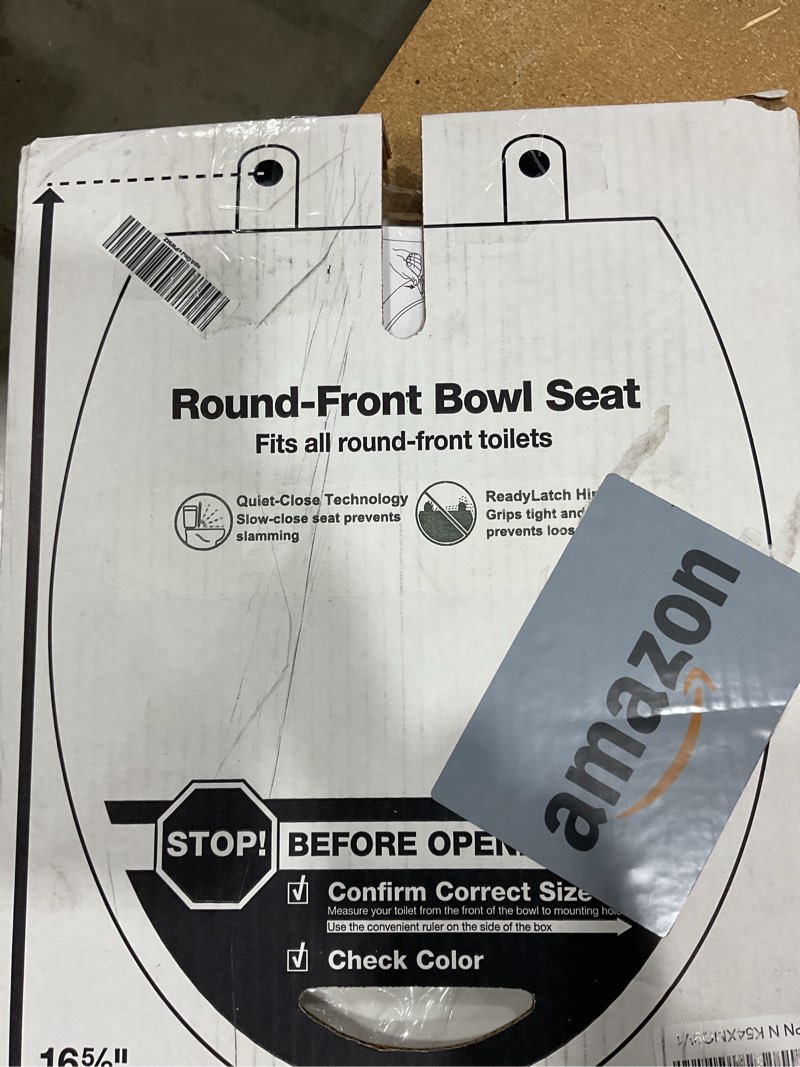 Condition photo showing New/Like New for kohler k-25883-0 triko elongated closed-front toilet seat and lid with quiet-close technology, white