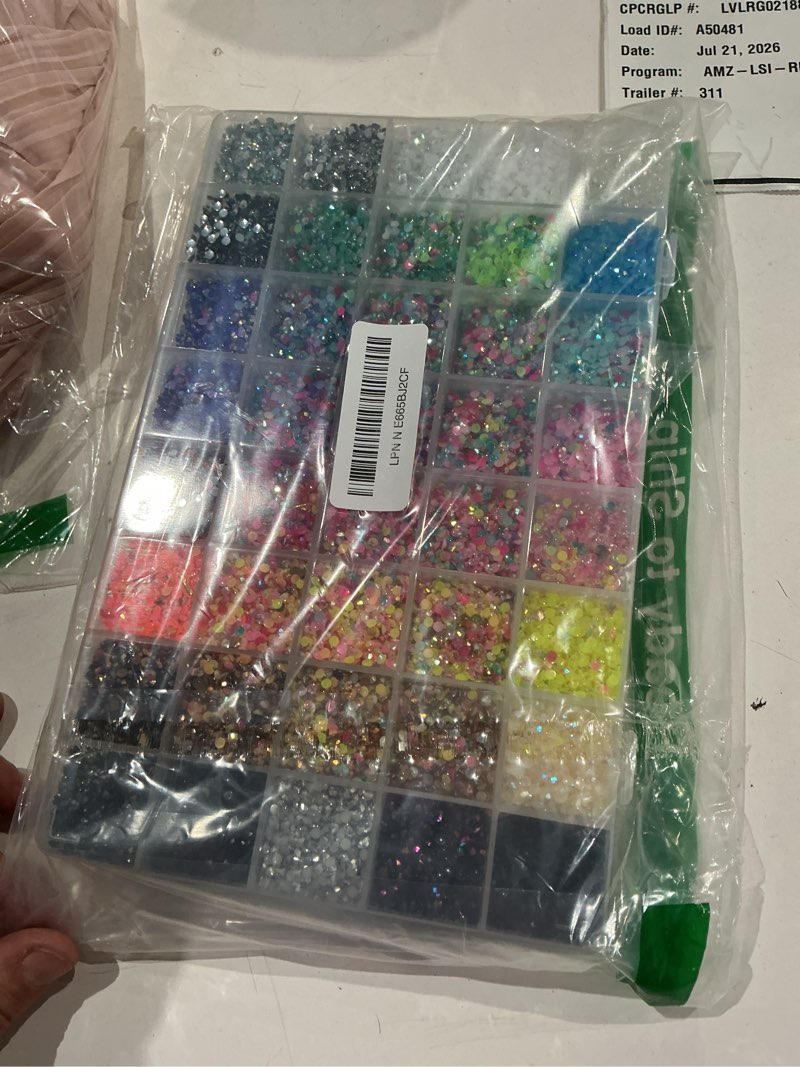 Condition photo showing Good Condition for bedazzling kit 40000pcs 40 colors resin jelly rhinestones, multicolor 3mm flatback gems for diamond art, bedazzler kit with 4pcs 10ml b7000 jewelry glue & tools for diy nail art crafting makeup adults jelly multicolored - 40 color ultra large packs | 3mm beads