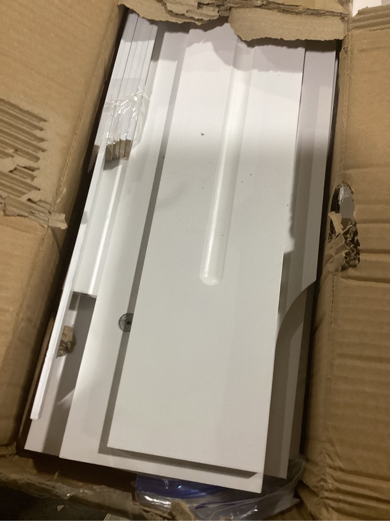 Condition photo showing As Is for High Radiator Cover Wood Cabinet: 36 Inch Height White Small Heater Covers Horizontal Slats Modern Tall Radiators Shelf Thicken MDF Wooden Kitchen Bedroom Home Furniture for Living Room S H36 x W30.7 x D7.5 Inch