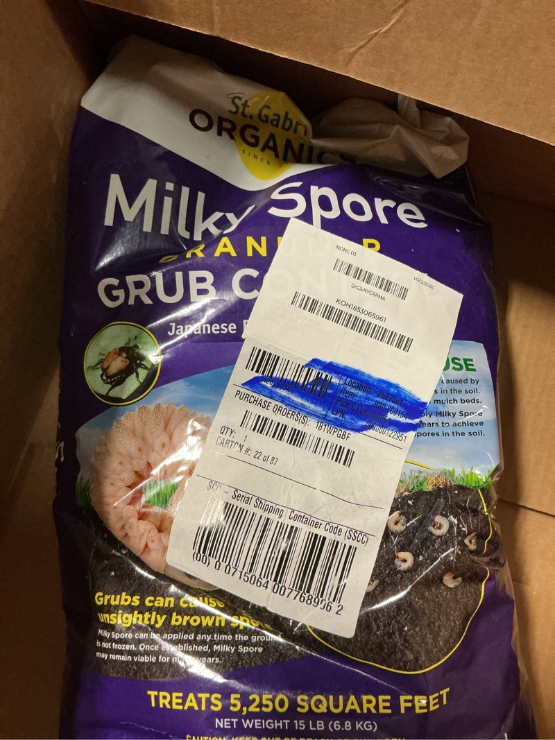 Condition photo showing New/Like New for st. gabriel organics - 15 pound milky spore granular natural japanese beetle grub control and repellent for lawn and garden care 15lbs - single