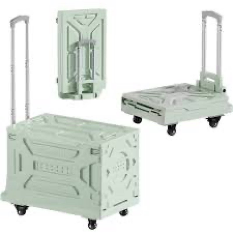 VECELO 23 GAL Modern Rolling Carts with Wheels, Foldable Utility Cart, Light Weight Platform Trucks 