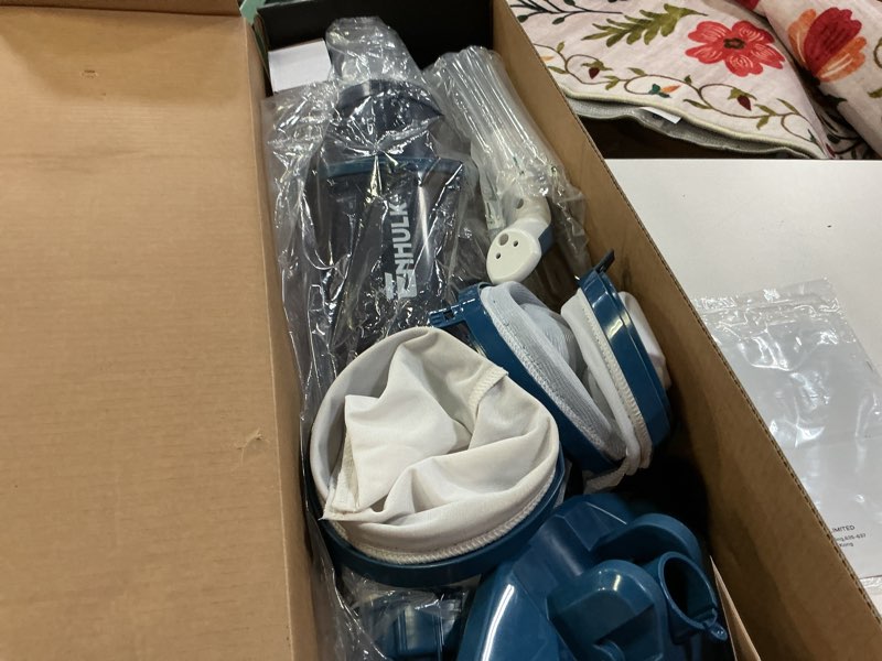 Condition photo showing Good Condition for pool vacuum for above ground pool with a telescopic pole, running time up to 1h, t403 handheld rechargeable pool cleaner with powerful suction up to 18.5 gallons/min, ideal for leaves, debris l1 blue