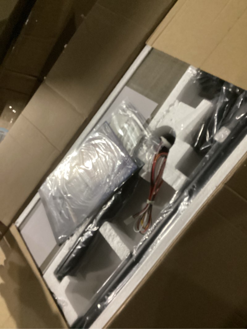 Condition photo showing New/Like New for Large Ceiling Fans with Lights: Modern 72 Inch 8 Blade Outdoor Ceiling Fan with Remote APP Control - Dimmable Black Big Fan light Indoor Reversible 6 Speed Quiet DC Motor black 72"-with light+remote