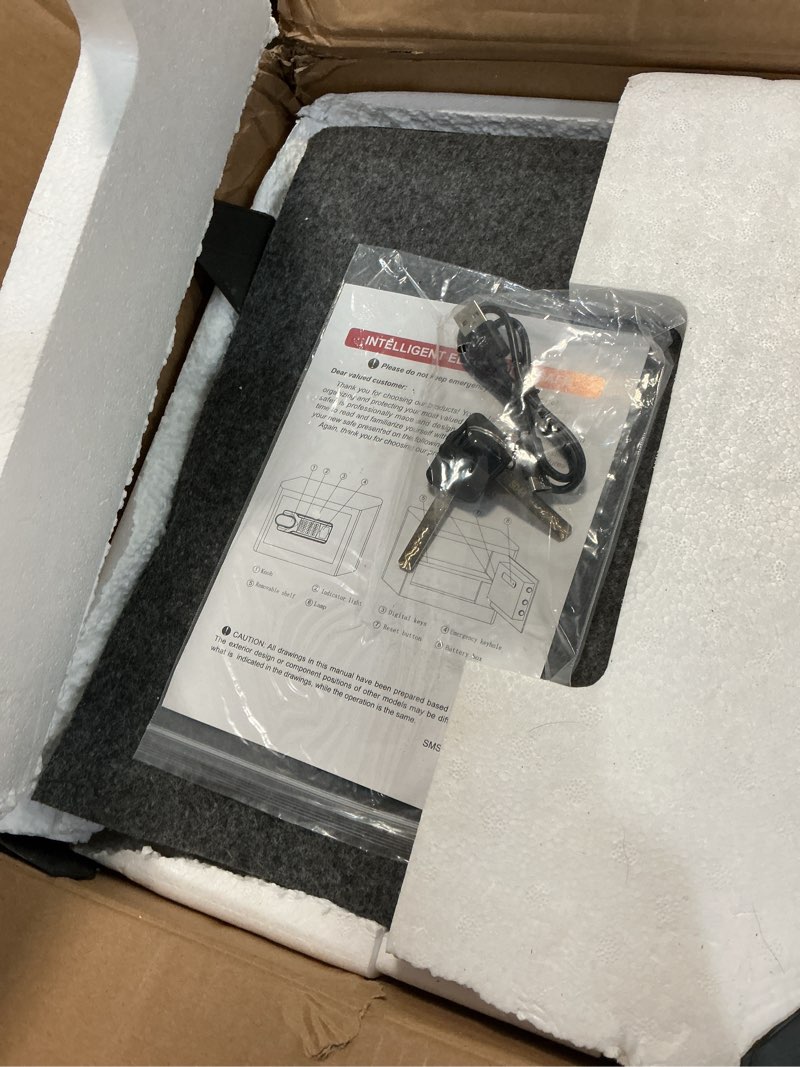 Condition photo showing New/Like New for 6.1 cuft heavy duty fire security home safe box, large floor safe with digital keypad & key lock, fire proof safes for home with three removable shelf, anti-theft fire safes for money, cash, documents