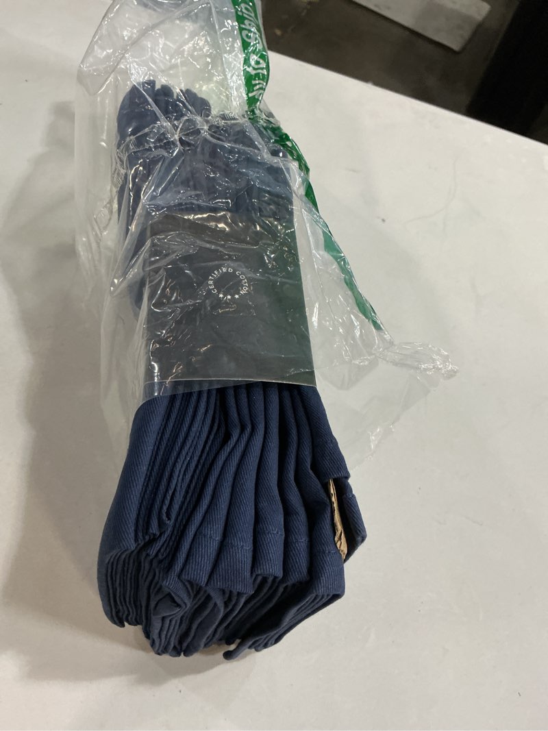 Condition photo showing Good Condition for amour infini cotton cloth napkins set of 12 - soft premium dinner napkins with hemmed edges, hotel quality 18x18 inch for home dining, table decor (navy blue) 18" x 18" (set of 12) blue