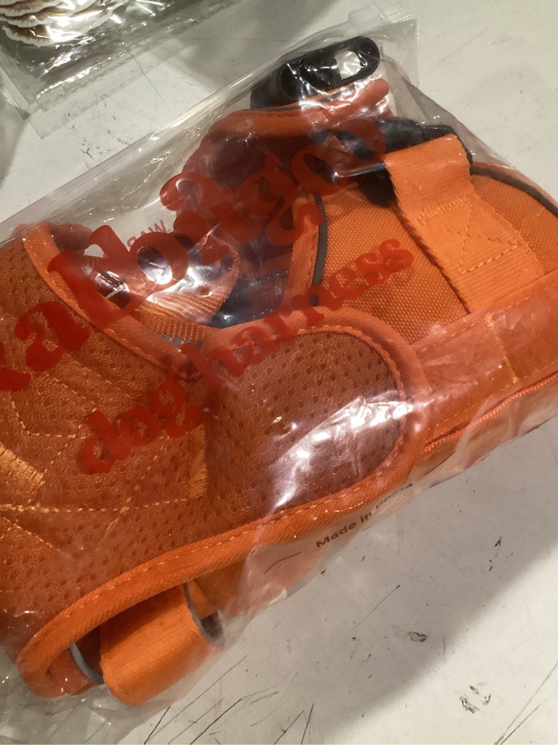 Condition photo showing New/Like New for rabbitgoo tactical dog harness for large dogs, no pull military service vest with handle & molle, easy control for training walking, adjustable reflective straps, orange, l orange large