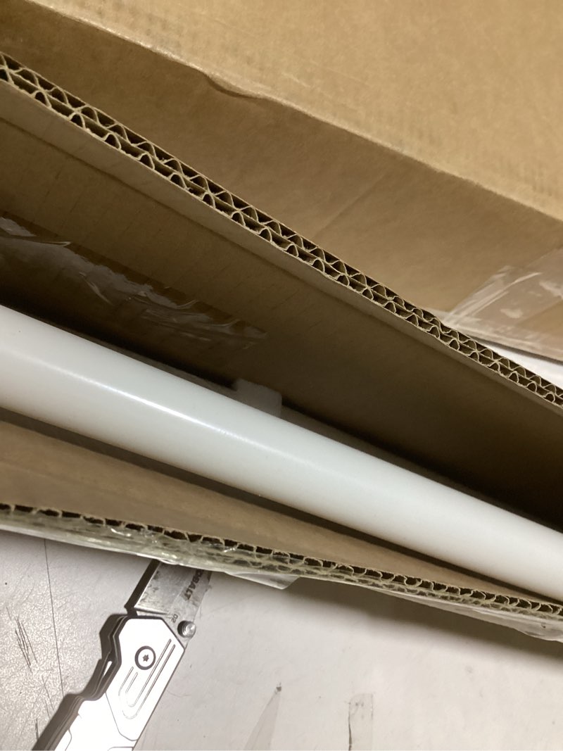 Condition photo showing Good Condition for room darkening curtain rod, wrap around design, extra-thick 1-inch diameter single drapery rod, extendable metal rod set for the blackout curtains and sheer (white, 28-48") 28-48" white
