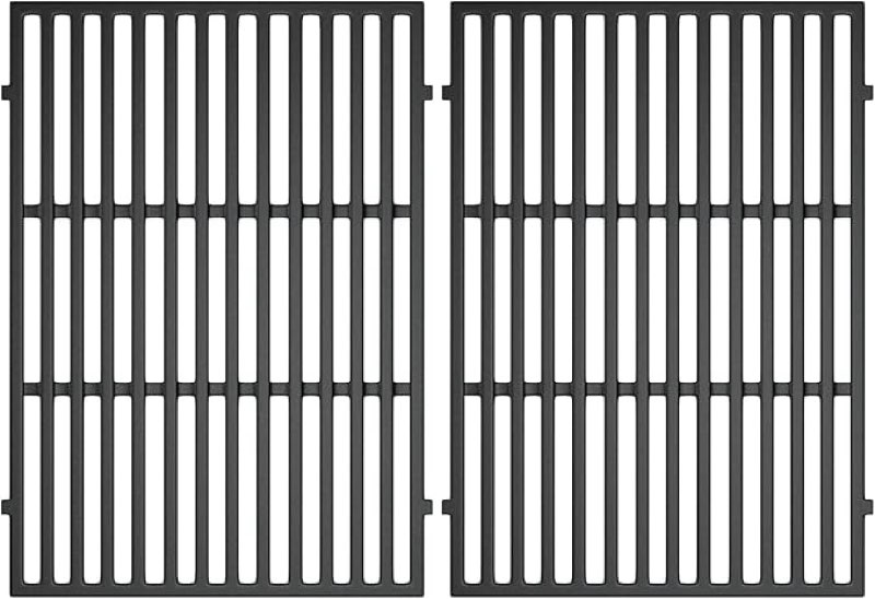 ls'babq grill grates for weber genesis ii 300 and genesis ii lx 300 series gas grills,18.7'' cast iron cooking grid grates replacement for weber genesis ii 310/335 (2019) 66095,2 pack