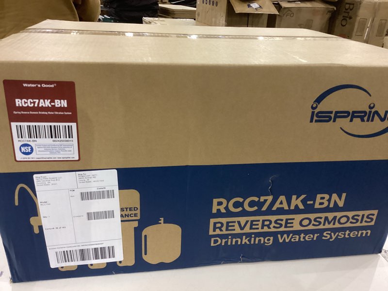 Condition photo showing New/Like New for iSpring RCC7AK, NSF Certified, 75 GPD, Alkaline 6-Stage Reverse Osmosis System, pH+ Remineralization RO Water Filter System Under Sink, Patented Top-Mounted Faucet Design for Easy Installation