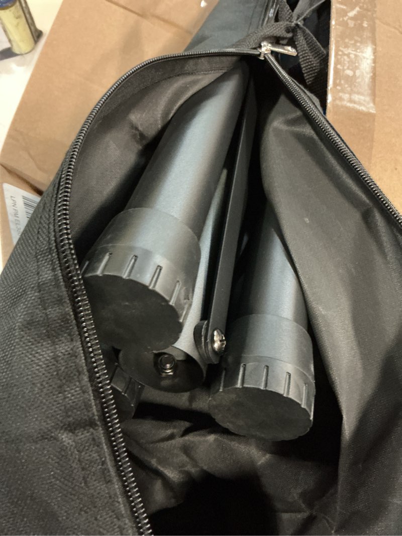 Condition photo showing Good Condition for 2 pack universal speaker stands pair, height adjustable tripod from 35 to 60 inch 35 mm compatible insert with carrying bag for stage sp-502-2-d