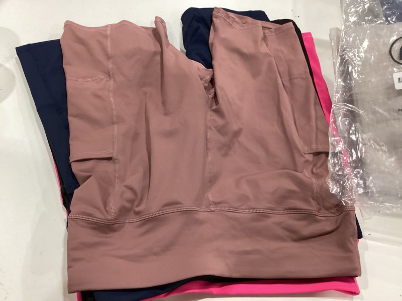 Condition photo showing Good Condition for plus size athletic shorts biker shorts women with pockets high waisted tummy control casual yoga workout short 0x black + black + dark blue + dark pink + rose