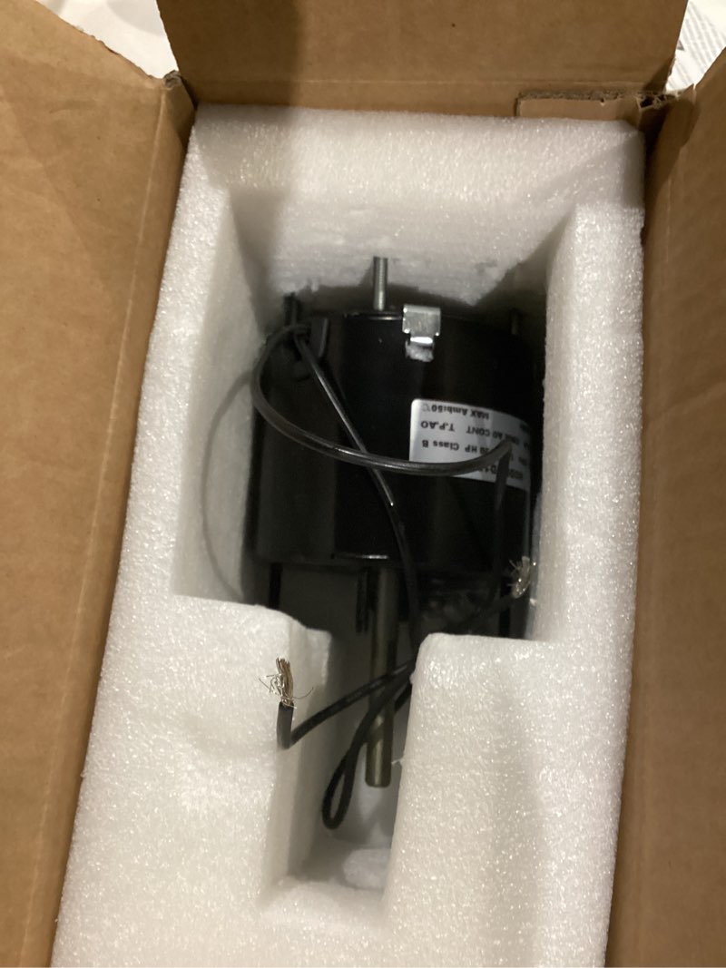 Condition photo showing As Is for D132 161M08 3.3" Frame Shaded Pole Motor, 1/20HP, 1550 RPM, 115V, 60Hz – Low Noise, Smooth & Durable Operation, Sleeve Bearing, CW Rotation, for HVAC, Fans & General Purpose Use