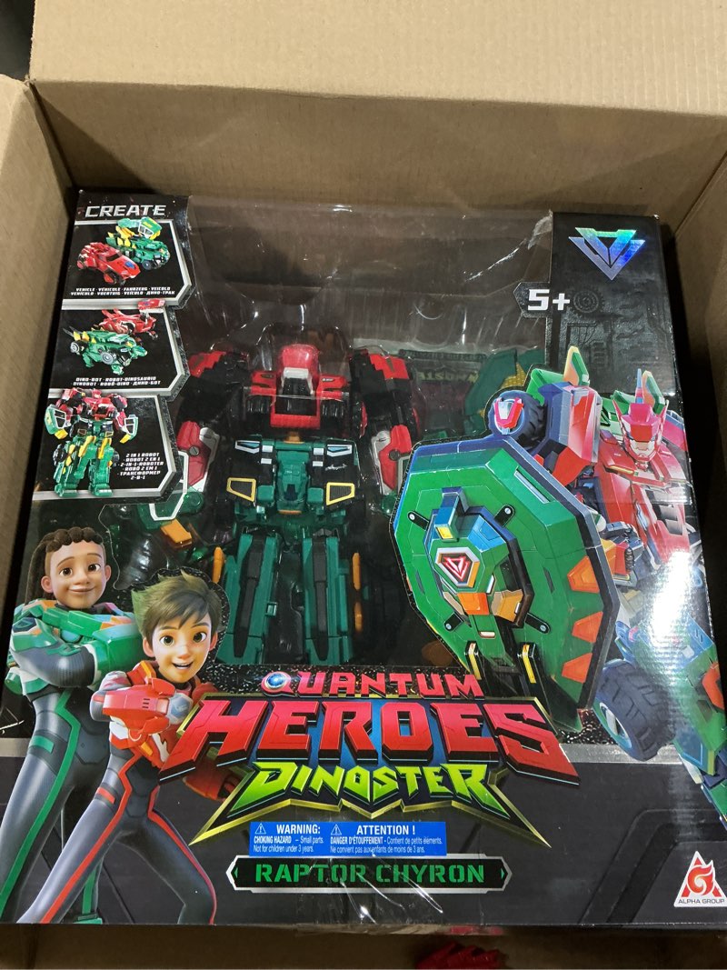 Condition photo showing Good Condition for 3 in 1 Transformable Robot Raptor Chyron, 11.02 inch, Robot Toy for Kids, Chariot, Dinosaur and Transformable Toy for Boys and Girls 5 6 7 8 9 10 Years Old