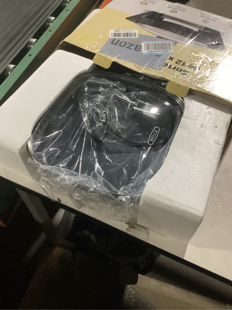 Condition photo showing Good Condition for bella Electric Skillet and Frying Pan with Glass Lid, Nonstick Coating, Cool Touch Handles, Removable Heating Probe, Dishwasher Safe, 12 x 12 inch, Black, PFOA & PTFE Free
