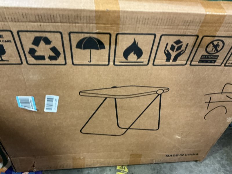 Condition photo showing New/Like New for KAIHAOWIN Folding TV Tray Table Acrylic Foldable Table No Assembly Required Tiny Desk for Home Office Side Table Small Computer Desk for Small Spaces (Black)