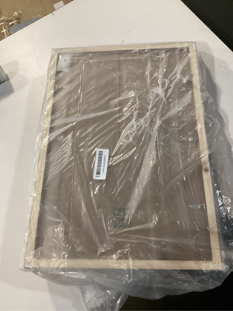 Condition photo showing Good Condition for 3 Pack 12x18 Wood Picture Frame Brown, Rustic Natural 18x12in frame Woodgrain, Distressed Brown 12 x 18 in Wall Photo Poster Frame with HD Plexiglass,Horizontal Vertical Wall Mounting Set of 3 Brown 12x18