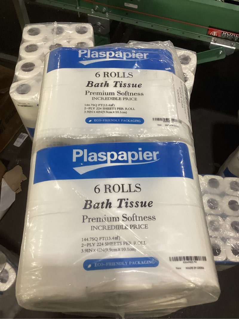 Condition photo showing New/Like New for 48 Rolls Ultra Soft & Strong Toilet Paper, 2-Ply Septic Safe Bath Tissue, 224 Sheets/Roll (3.9x4”), Bulk Pack for Home & Business
