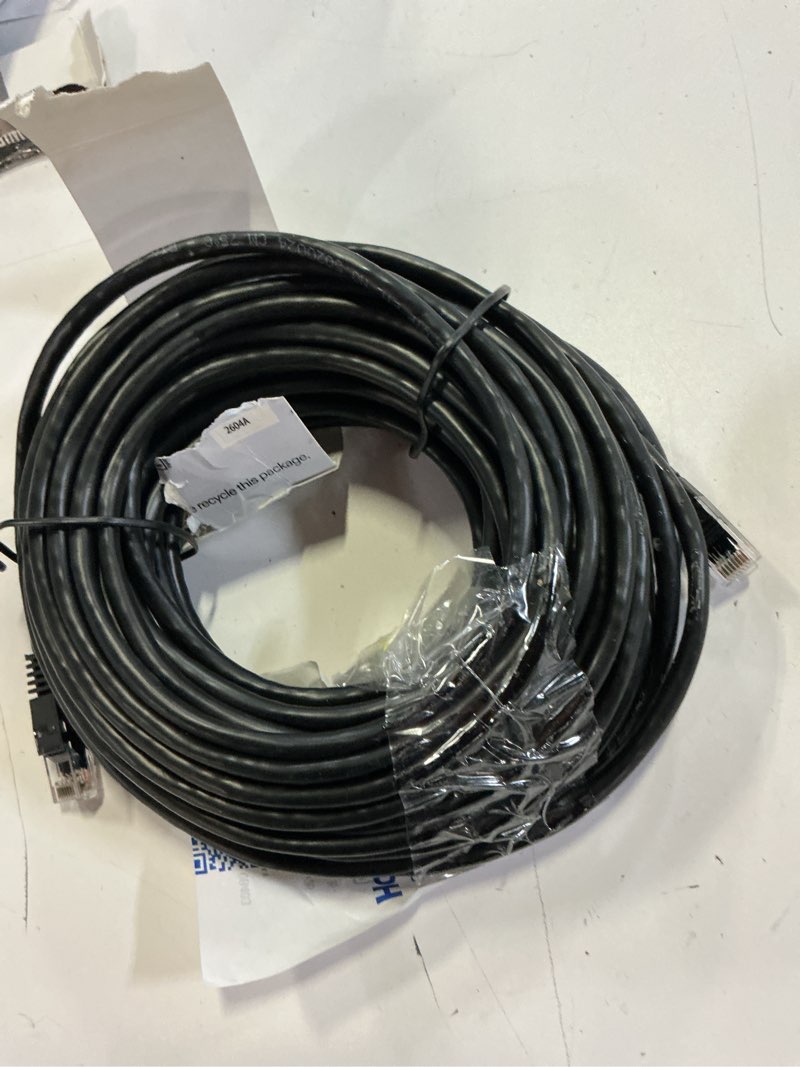 Condition photo showing As Is for onn 50' cat6 networking cable, black