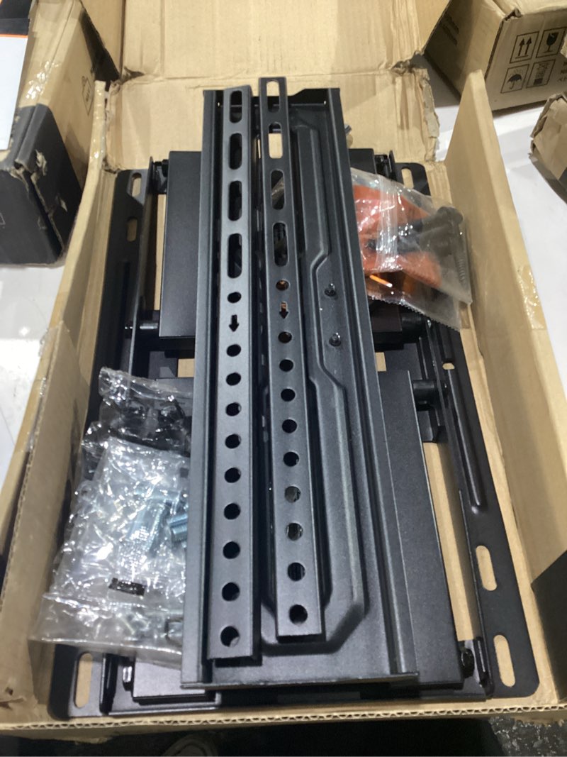 Condition photo showing New/Like New for perlegear full motion tv wall mount for 26-74 inch tvs, height adjustable tv mount, pre-assembled wall mount tv bracket with tool-free tilt, swivel, fits 16” studs, 99 lbs, max vesa 400x400mm, pgmf21 26-74 inch full motion tv wall mount