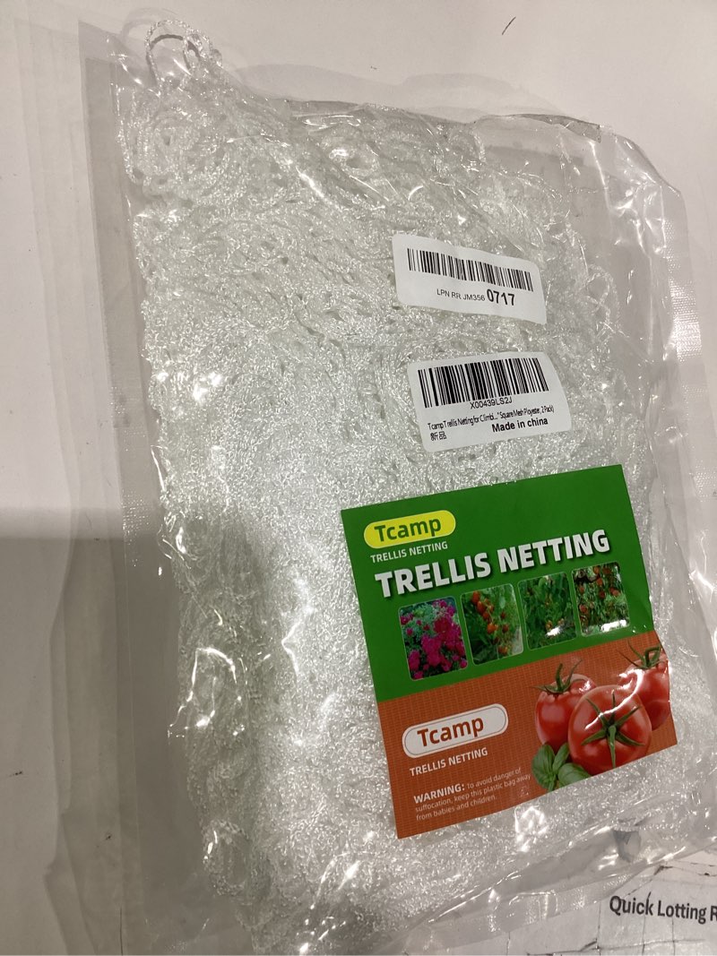 Condition photo showing Good Condition for tcamp trellis netting for climbing plants, cucumber trellis for garden (5ft x30ft, 6" square mesh ployester, 2 pack) white 6" mesh (5*30 ft) - 2pack