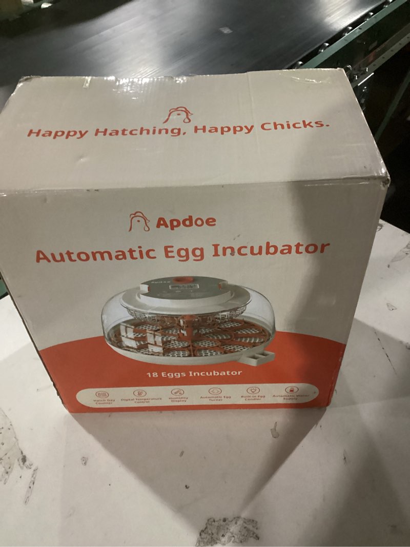 Condition photo showing New/Like New for 18 egg incubators for hatching eggs, automatic egg turning and humidity control incubator for hatch chicken duck quail pigeon pheasant partridge home classroom lab- 18h