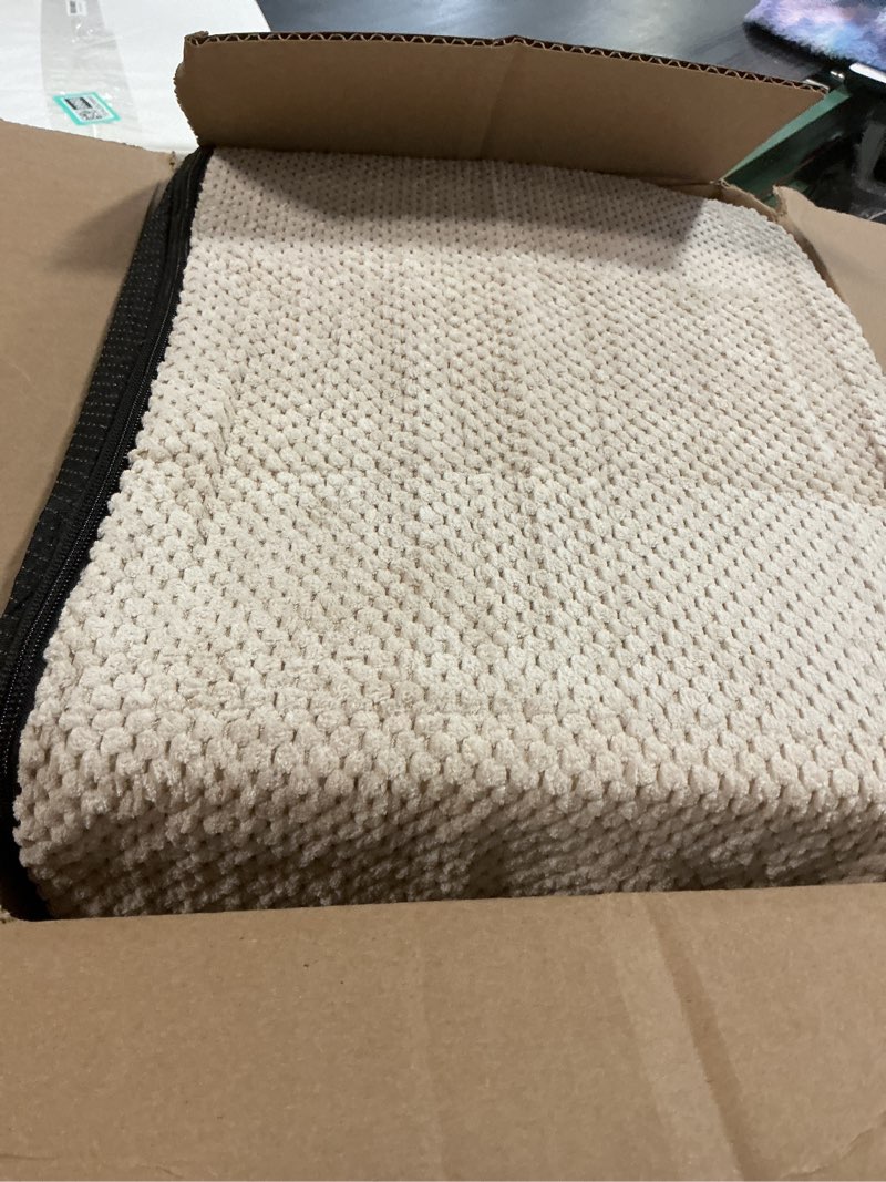 Condition photo showing As Is for Dog Stairs for Small Dogs & Cats, 3-Step Non-Slip Pet Steps for Couch Sofa and Chair, Beige, 13.6" H Beige 3 13.6"H
