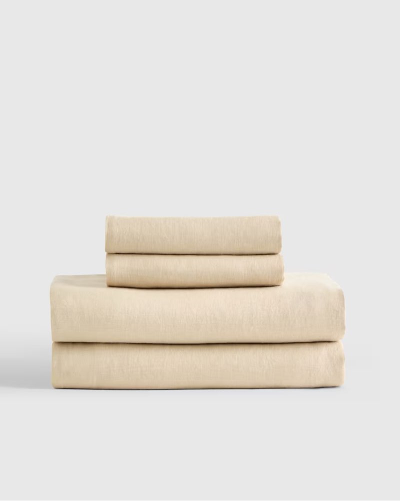 quince european linen sheet set king color oat 