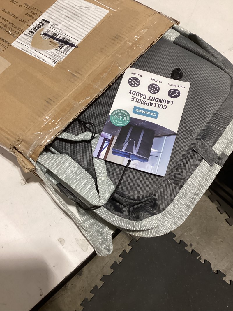 Condition photo showing Good Condition for CleverMade Collapsible Laundry Caddy - Gray Stone Gray 2 Pack 64L / 17 Gal - Foldable Storage Organization Container Clothes Room Storage Solution Gray - Pack of 2