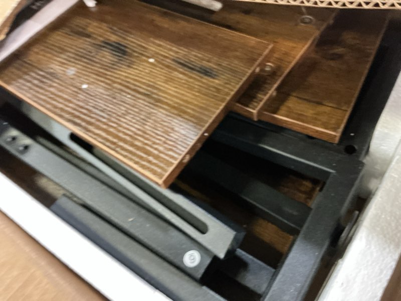 Condition photo showing As Is for Huuger Narrow Sofa Table with 2 Power Outlets, 86.6-110.2 Inch Adjustable Length, Behind The Couch Table with USB-C Port, Long Entryway Console Table, Anti-tip Kit, for Living Room, Rustic Brown Rustic Brown 86.6“-110.2”W x 29.5H“