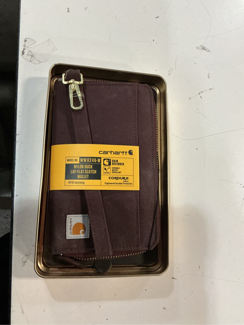 Condition photo showing Good Condition for Carhartt Women's B0000246 Women's Nylon Duck Lay-Flat Clutch Wallet One Size Nylon Duck Lay-Flat Clutch (Deep Wine)