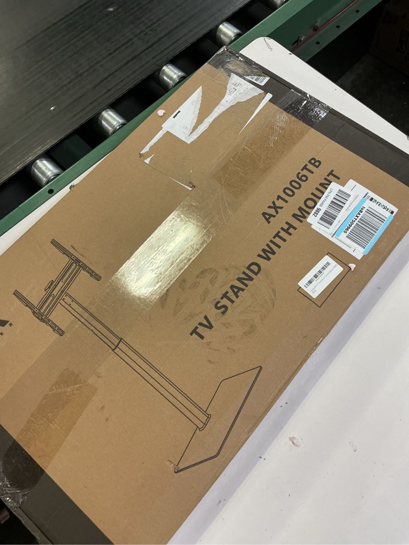Condition photo showing Good Condition for AX WABER Universal TV Floor Stand with Mount for 27 to 65 inch TVs,Swivel Standing TV Stand with 9 Level Height Adjustable,Space Saving Design Tall TV Stand for Living Room/Bedroom/Dorm/Corner Black Black Floor TV Stand