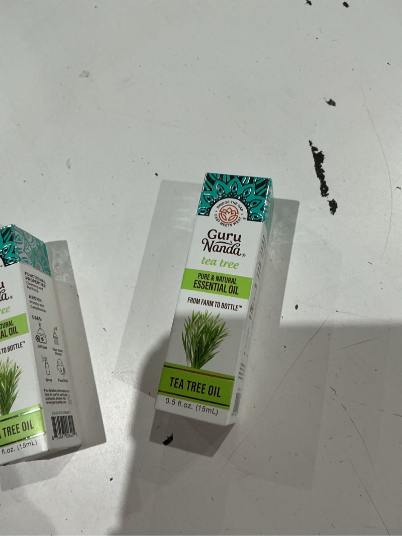 Condition photo showing Good Condition for gurunanda tea tree essential oil (0.5 fl oz) - 100% pure, natural and undiluted essential oil for diffusers - perfect for aromatherapy, massages & diy recipes - helps in skin and hair care tea tree pack of 1