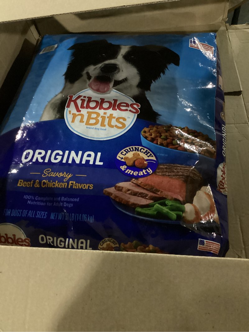 Condition photo showing New/Like New for Kibbles 'n Bits Original Savory Beef & Chicken Flavor Dry Dog Food, 31 Pound Bag Savory Beef & Chicken 31 Pound (Pack of 1)